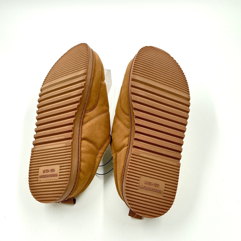 Nordstrom Rack Mens Size 9-10 Slippers Tan Quilted Faux Fur Puffer MSRP $30 - Picture 8 of 14